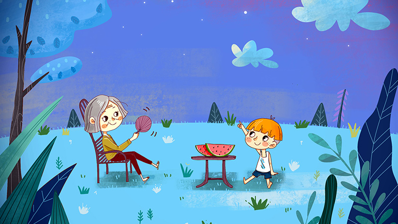 乘凉- 作文 - 开学啦